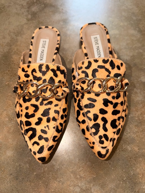 Steve Madden Shoes - Steve Madden Leopard-Print Pointed Mule with Gold Chain - Size 6.5 - NWOT
